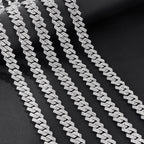 14 MM Prong Cuban Link Chain Necklace For Men Hip Hop Iced Out Bling Luxury Full Rhinestone Paved Necklace Rapper