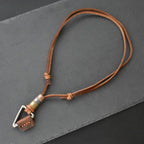 Leather Triangle Rope Chain Necklace — Zinc Alloy