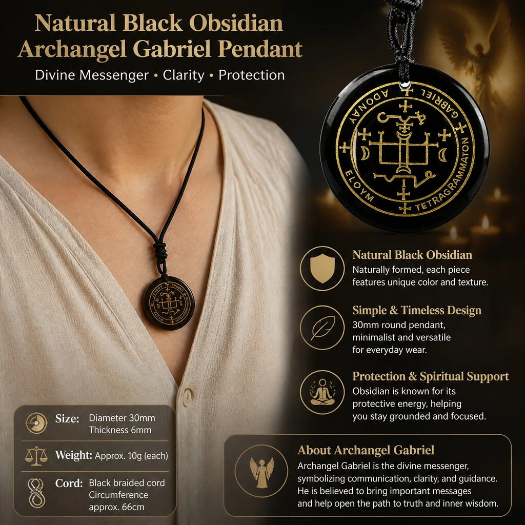 Archangel Black Pendant Necklace