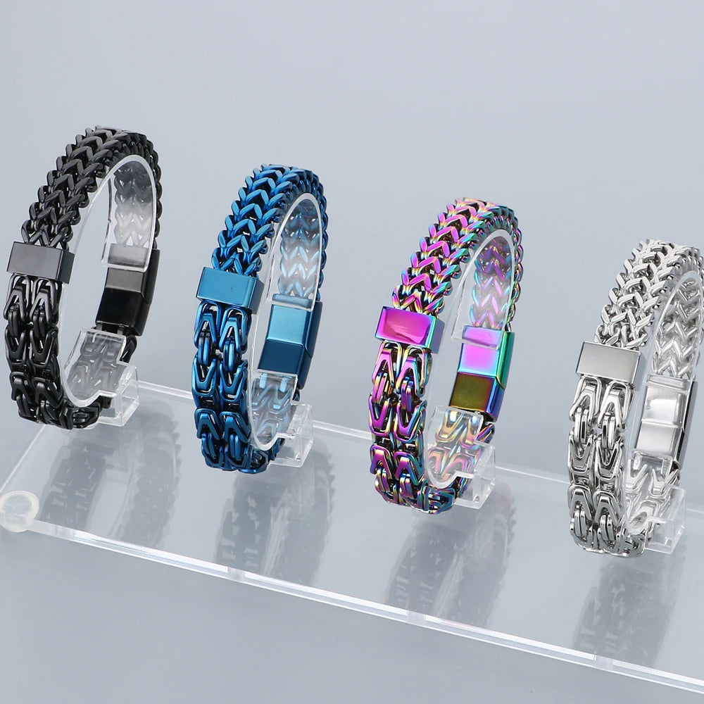 Waterproof Bracelet for Men 316L Stainless Steel Double Layer Link Chain Men's Bracelets Jewelry Accessories His