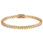 GRA Certified 2mm Moissanite Tennis Bracelet for Women Man 925 Sterling Silver Plated 18k Gold Round Bubble Diamond Bracelets