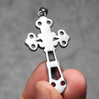 Jesus Hollow Cross Pendant — Stainless Steel