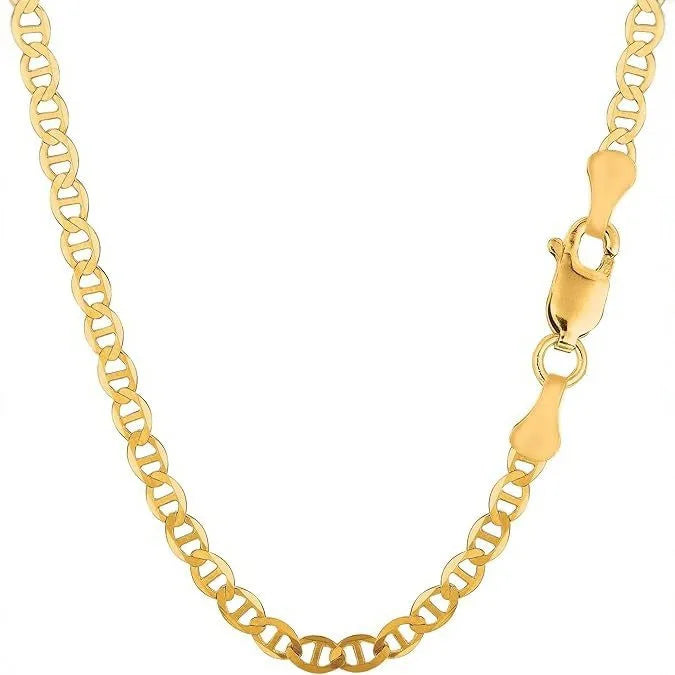 Gold-Tone Flat Link Chain Necklace for Men, 8mm