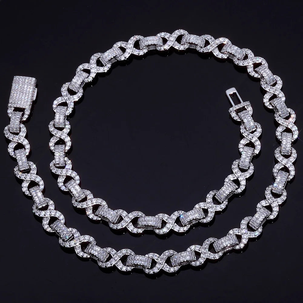 Iced Out Cuban Chain Necklace Stainless Steel 10MM