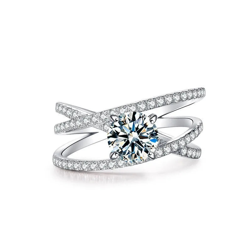 Triple Wrap Ring 1ct Moissanite PT950 Platinum - 1ct moissanite, triple-wrap design, fairy-style versatile piece