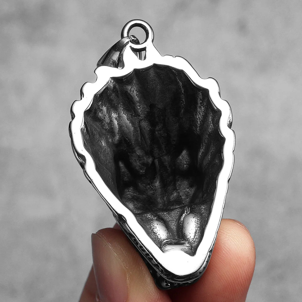 Wolf Head Pendant Necklace Stainless Steel
