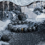 Block Volcanic Lava Stone Bracelet Men Black Classic Matte Obisidian Labradorite Bead Jewelry Women Birthday Gift for