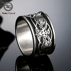 Norse Wolf Ring — Stainless Steel Knot Detail