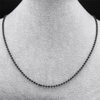 Length 60cm Ball Bead Chain Necklace for Women Men Stainless Steel Gold Sliver Black Color Fashion Jewelry Accessories