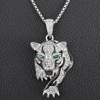 Domineering Tiger Head Pendant Men\\\'s Fashion Animal Tiger Necklace Punk Hip-Hop Trend Casual Jewelry Boyfriend Gift