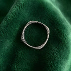 Men's 6mm Square Damascus Steel Ring Unique Geometric Design Wedding Band Minimalist Fashion Jewelry