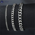 316L Stainless Steel Cuban Chain Bracelet for Men Women Figaro Vintage Metal Viking Kpop Pulseras Emo Cute Luxury