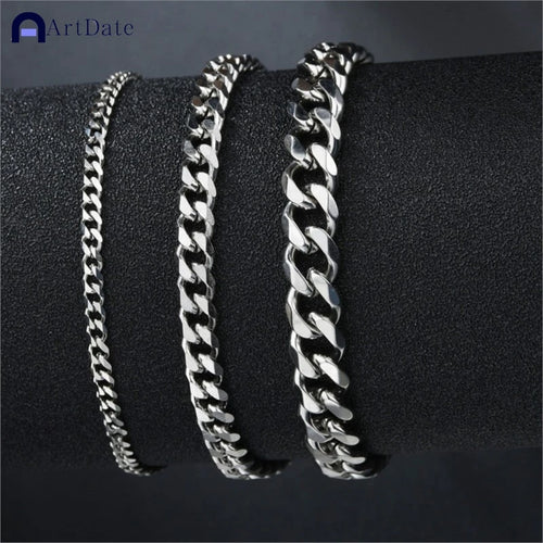 Viking Figaro Cuban Link Bracelet — Stainless Steel