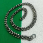 Men's 10.5mm Pure Titanium Washed Cuban Necklace - Hip Hop Trendy Design, Pop Style Must-Have, Anti-Tarnish &