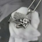 Skull Fish Steel Pendant European American Retro