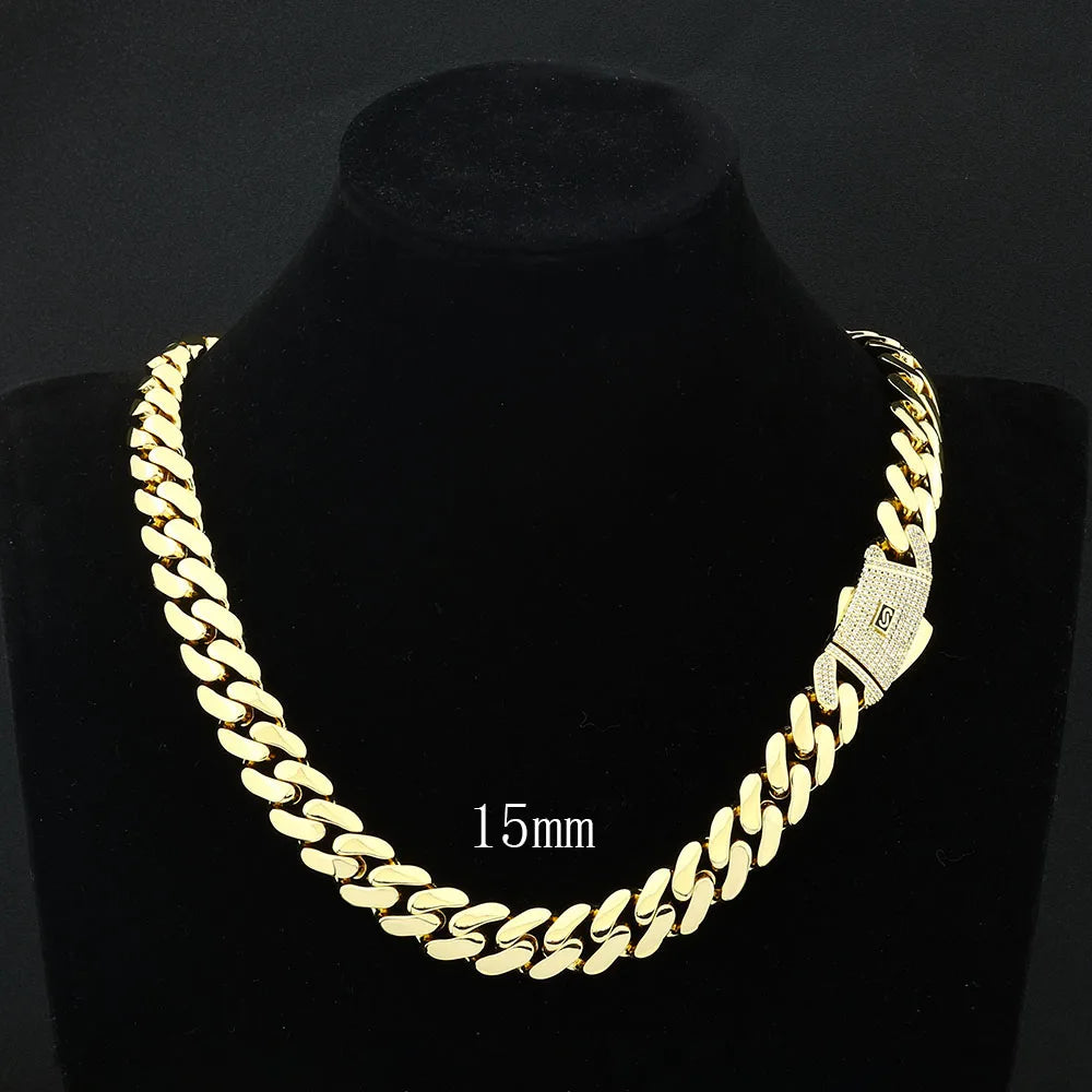 Cuban Chain Gold Iced Out 12/15/20MM Necklace