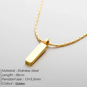 Bar Cuban Stainless Steel Necklace