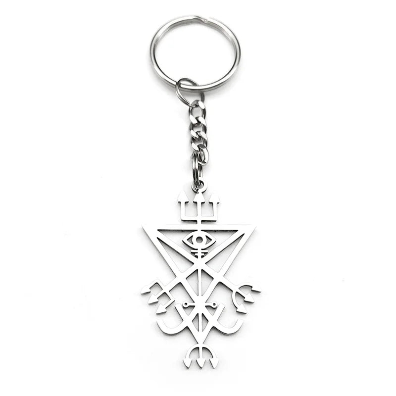 Lucifer Sigil Silver Pendant Church Satan Trident