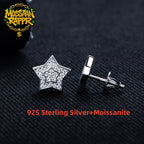 Iced Out Star Stud Earrings — 925 Silver