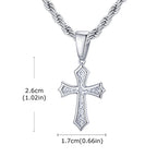 Vnox Stainless Steel Cross Pendant Necklace, 17x26mm Cross Pendant with Twisted Chain Religious Faith Jewelry Gift for
