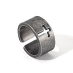 Vintage Cross Ring — Stainless Steel