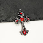 Iced Out Catholic Cross Silver Pendant Necklace