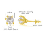 Iced Out Stud Earrings — Gold