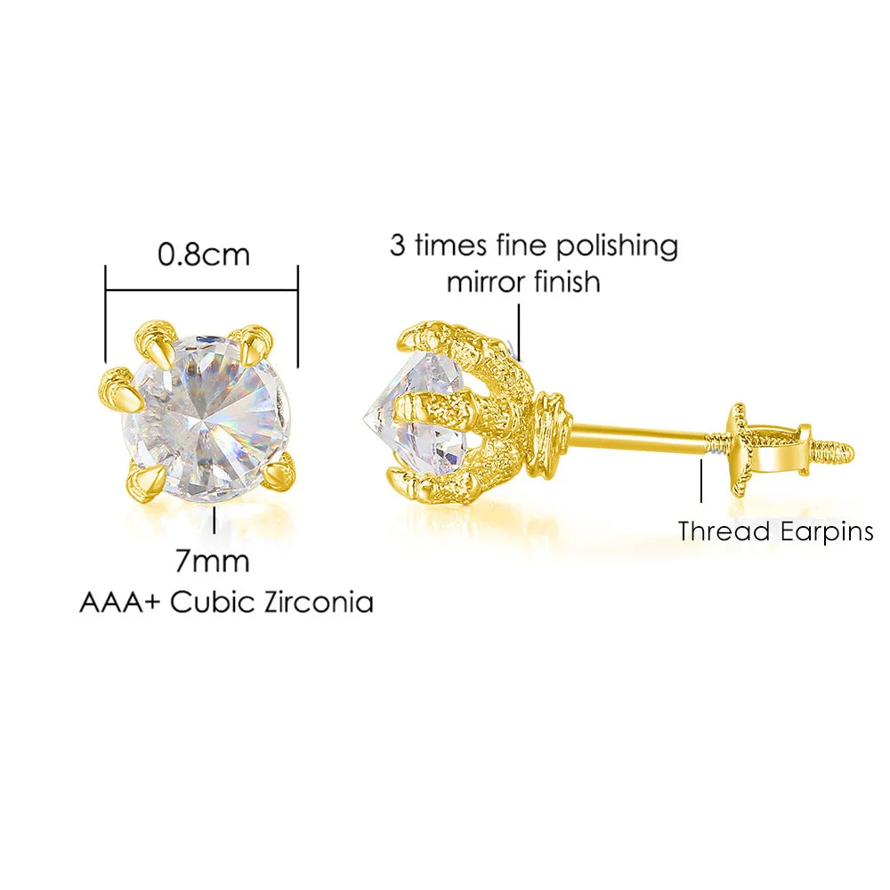 Iced Out Stud Earrings — Gold