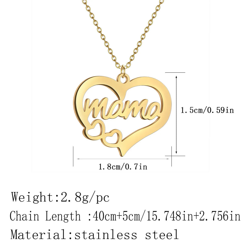 Mama Letter Pendant Necklace — Minimal