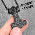 Stainless Steel Thor's Hammer Men Necklaces Pendants Chain Punk Trendy for Boyfriend Male Jewelry Creativity Gift