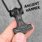Stainless Steel Thor's Hammer Men Necklaces Pendants Chain Punk Trendy for Boyfriend Male Jewelry Creativity Gift