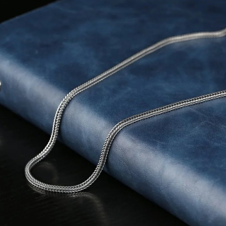 Snake Silver Pendant Necklace 3mm