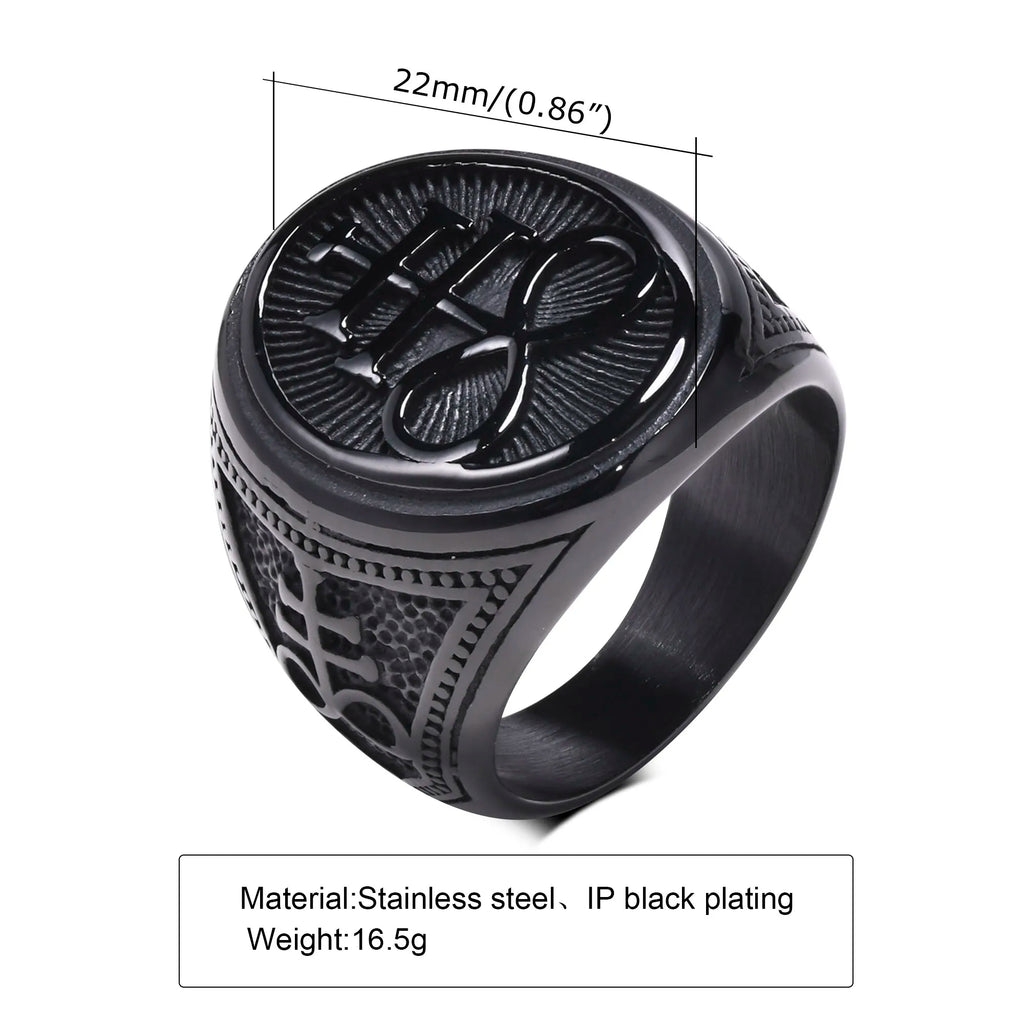 Leviathan Cross Signet Ring — Stainless Steel