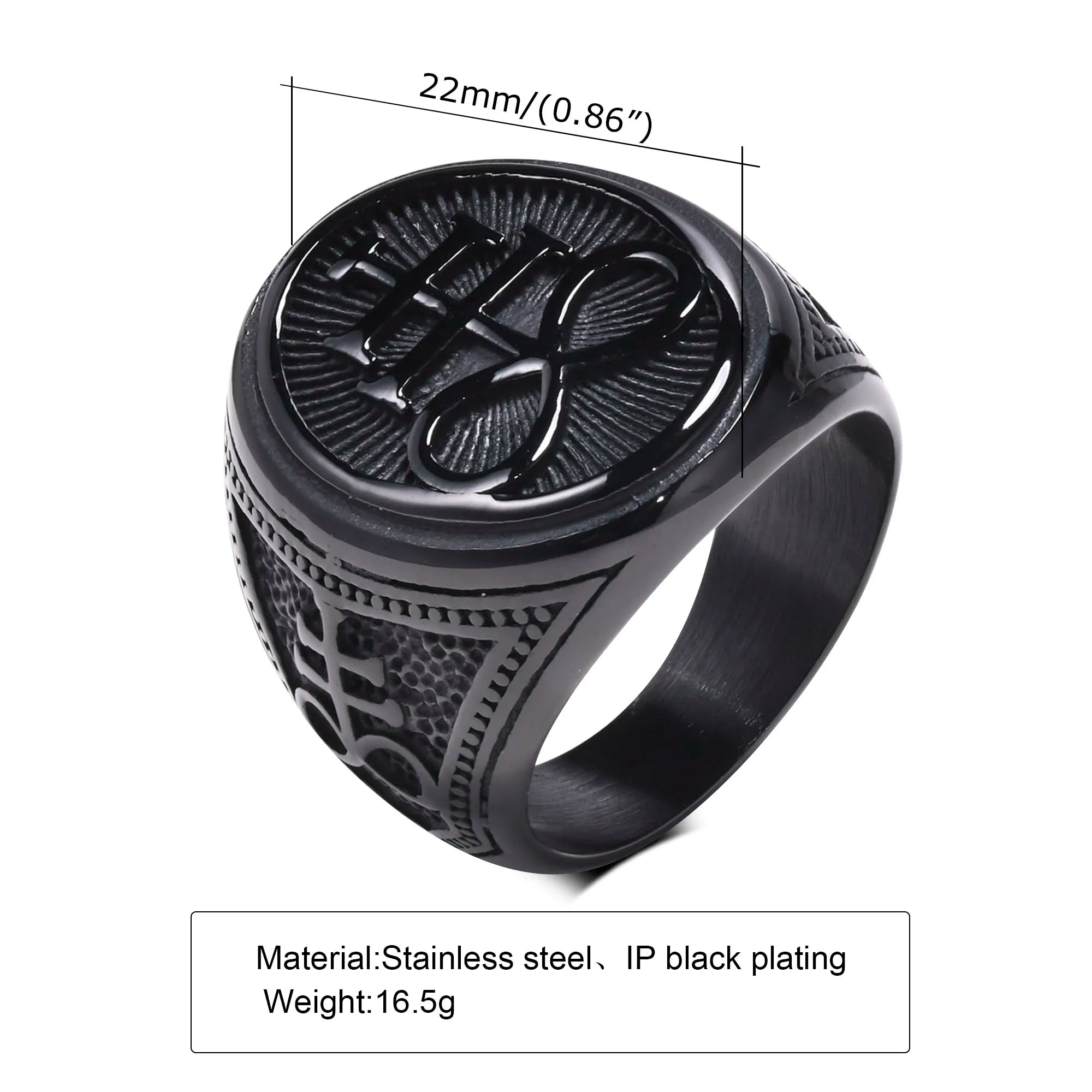 Leviathan Cross Signet Ring — Stainless Steel