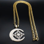 Celtic Moon Pendant Necklace — Stainless Steel