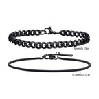 Rope Cuban Chain Bracelet 2pcs — Two-Tone