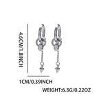 Silver Chain Spike Dangle Earrings Stainless Steel