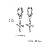 Cross Hoop Earrings — Stainless Steel