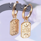 Moon Dangle Huggie Hoop Earrings, Multi-Style — Stainless Steel