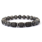 Noter New Novel Men Bracelet Natural Tiger Eyes Volcanic Rock Beaded Braclet Gift For Him Hematite Healing Braslet Pulsera Homme