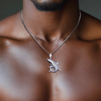Iced Out Shark Pendant — 925 Silver