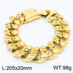 Personalized Skull Bracelet Men‘s Punk Chunky Stainless Steel Accessories Polished Gold Color Cuban Chain Trendy Jewelry