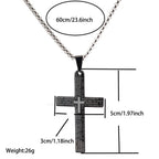 Classic Stainless Steel Cross Necklace For Men 24 Inches Long Pendant Collar Hiphop Rock Outdoor Cool Riding Neck Accessories