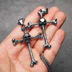 Skull Cross Stainless Steel Pendant Necklace