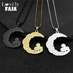 Celtic Knot Gold Pendant Vintage Crescent Moon