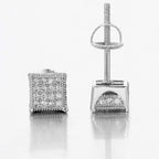 Iced Out Square Stud Earrings 5mm — Gold