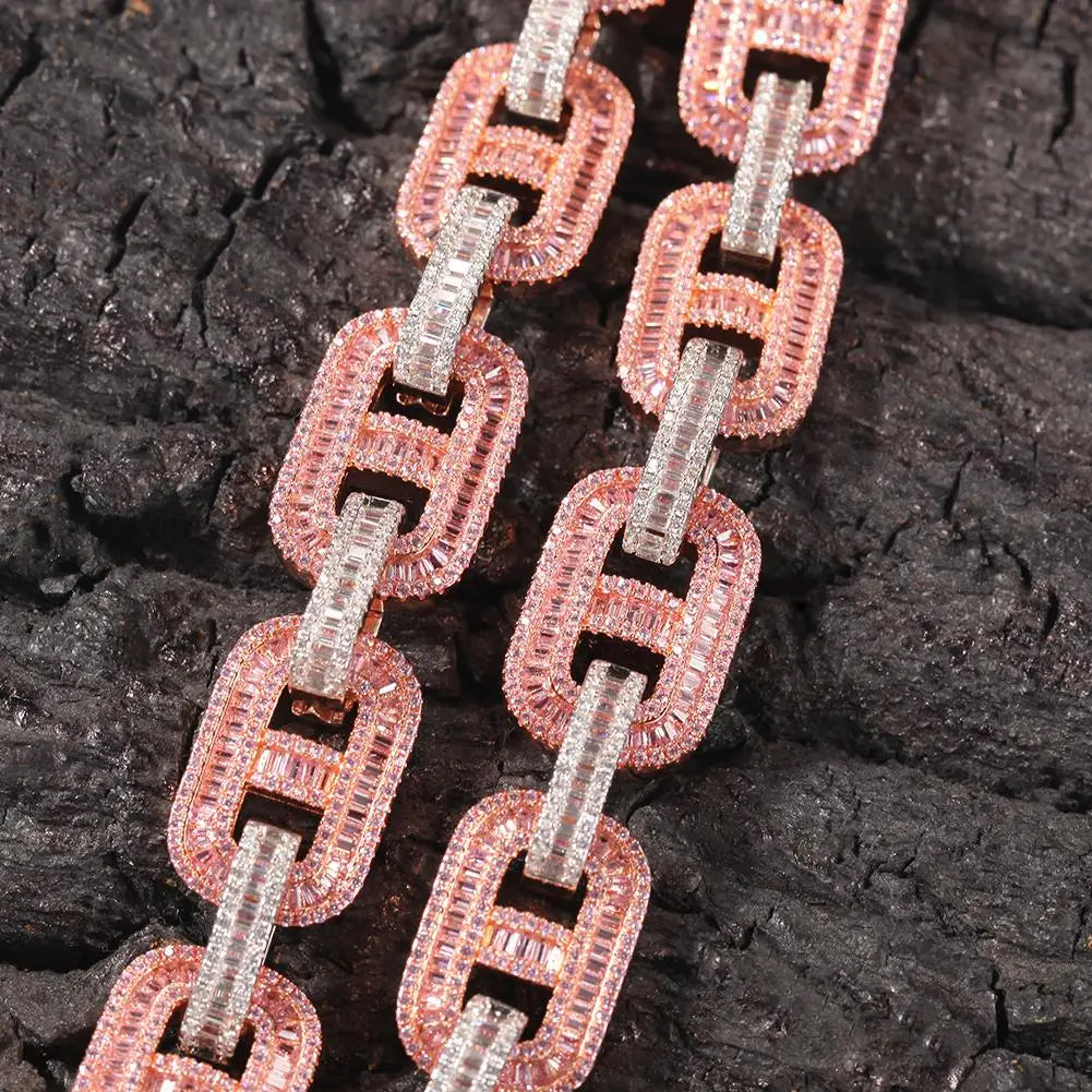 Uwin Miami Necklaces 15mm Cuban Link CZ Baguette Prong Setting  Iced Out Zircon Pave Luxury Bling Jewelry Fashion Hiphop For Men