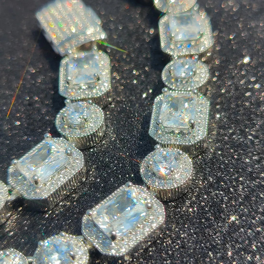 Tennis Bracelet Stainless Steel 10MM T-Square Iced