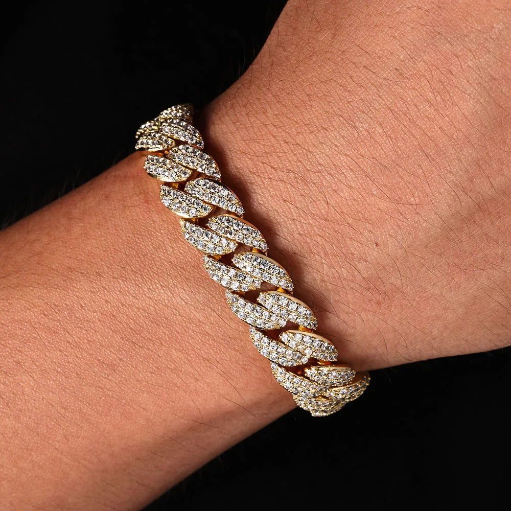 Iced Out Cuban Chain Necklace Stainless Steel 13MM