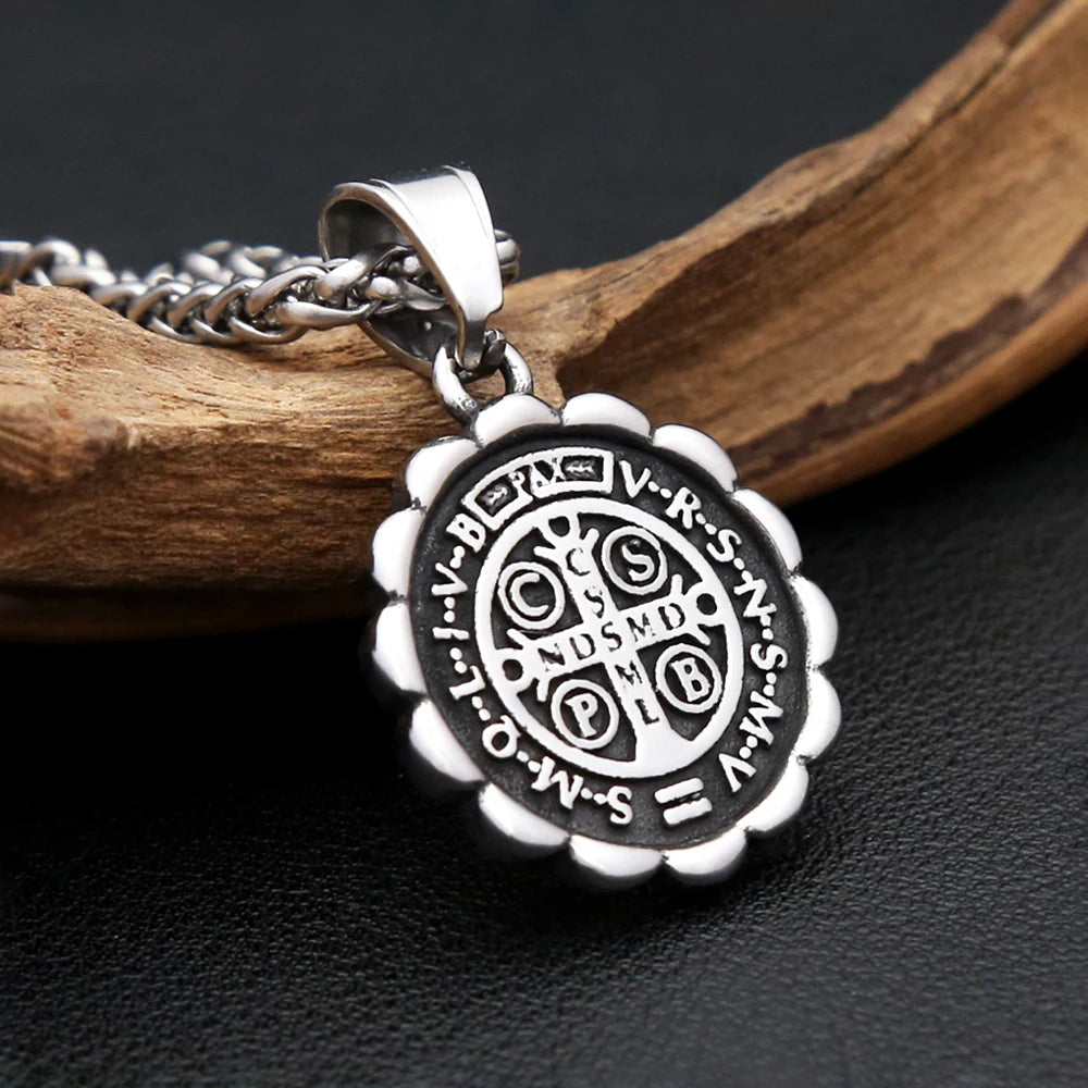 Saint Benedict Cross Pendant — Stainless